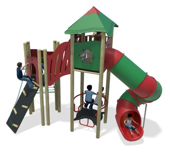 high volume 1-plastic slide-red & green-inc kids