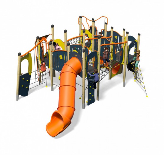 Heavy-Metal-Plus-Blue-Yellow-Inc-Kids-Plastic-Slide