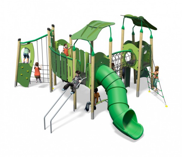 Tribal-Plus-All-Green-Inc-Roofs-Inc-Kids-Plastic-Slide