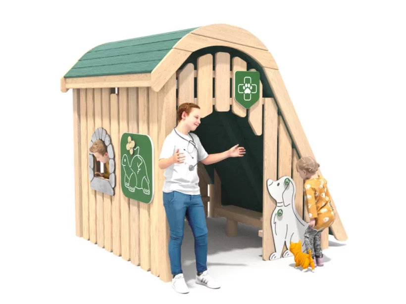 Maisonnette Robinier verts et bois vétérinaire