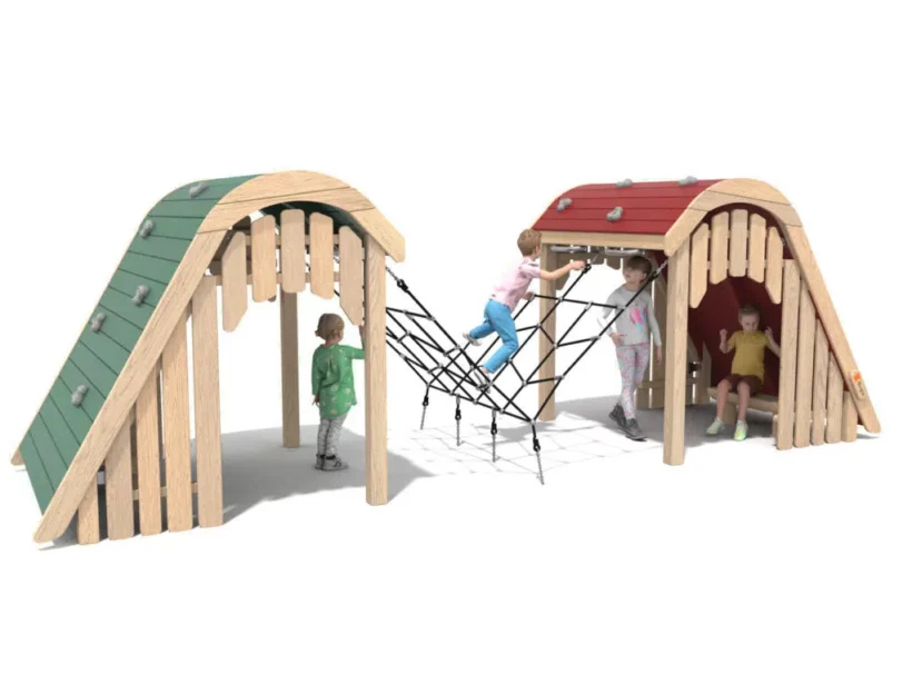 Maisonnette X 2 Verts et Rouges + grimpe