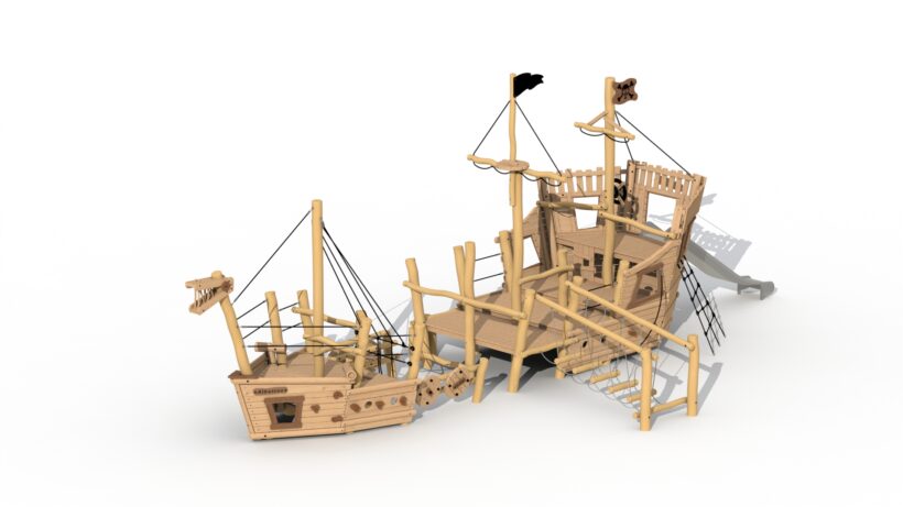 Bateau Pirate Albatros (Proue+Poupe) Robinier