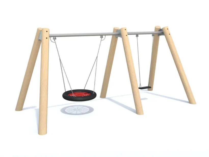 Balançoire Double Simple et Nie en robinier