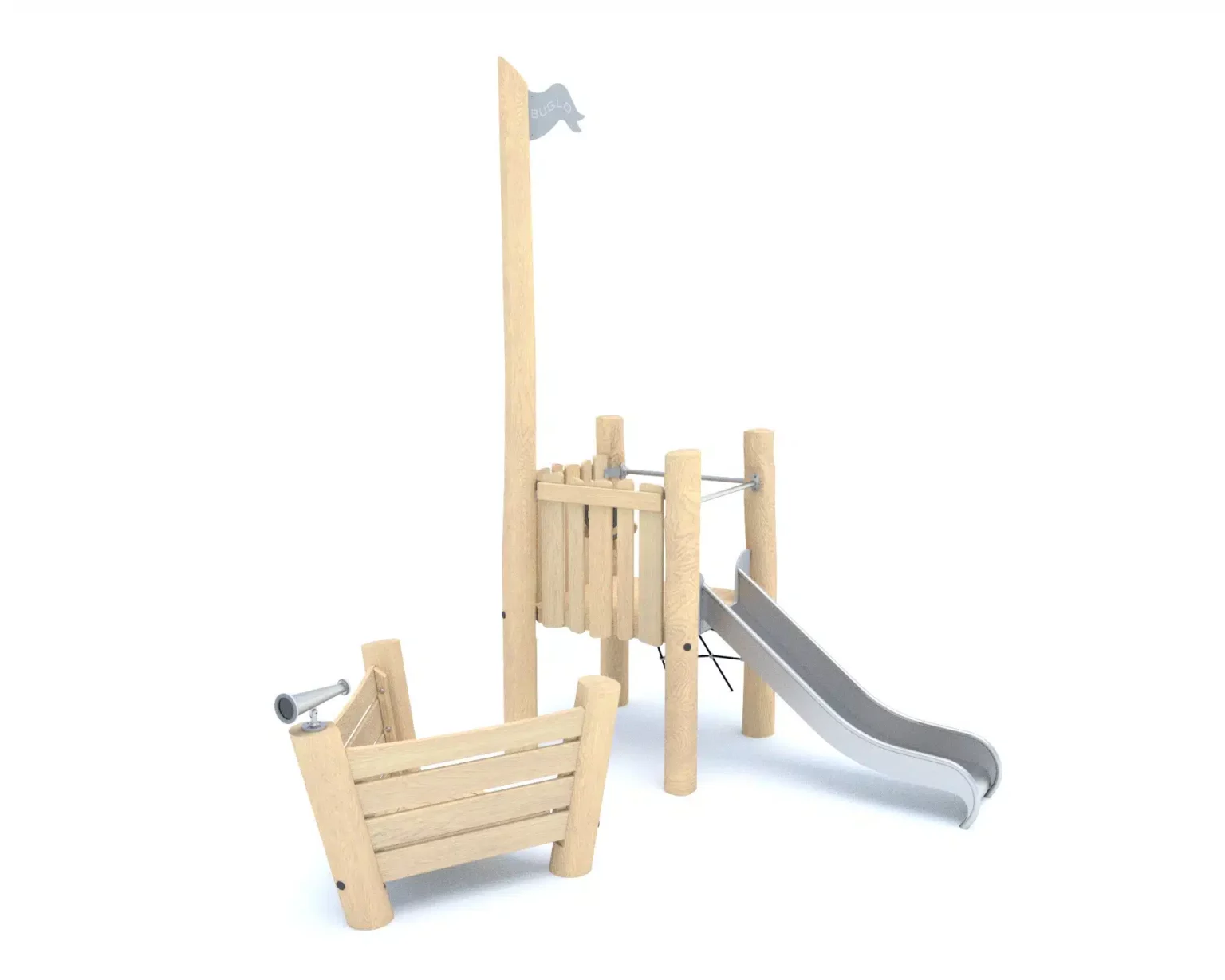 Bateau toboggan robinier