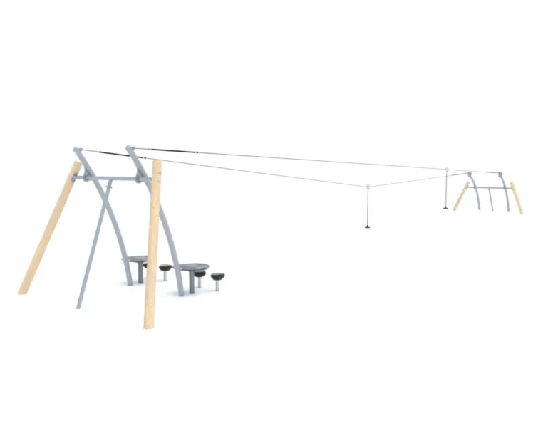 Tyrolienne robinier double