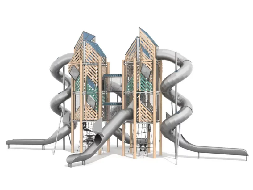 Tour Solaire Duo Toboggan Triple Robinier