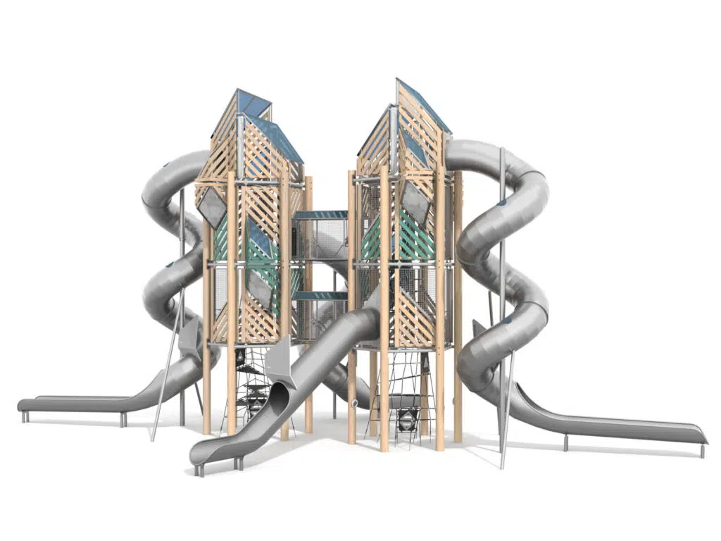 Tour Solaire Duo Toboggan Triple Robinier