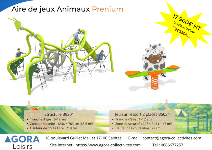 Offre aire de jeux Animaux Prenium