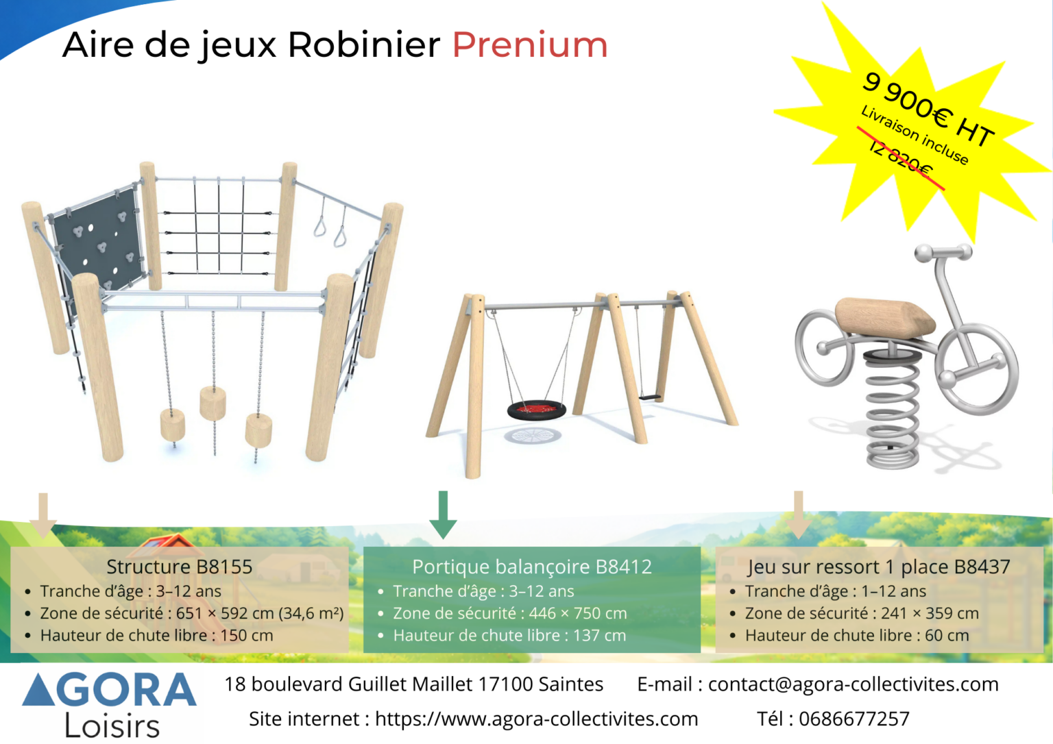 Offre aire de jeux Robinier Prenium