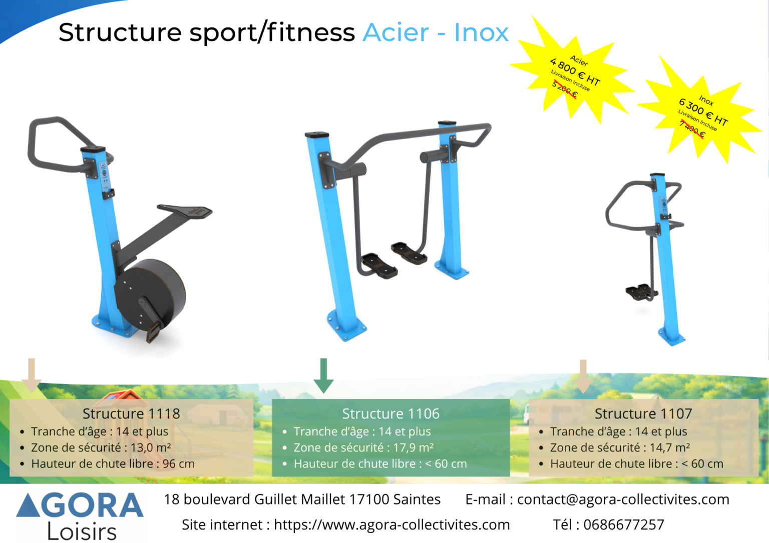 Structure sport/fitness Acier - Inox